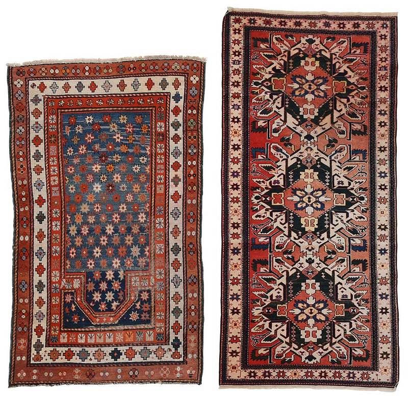 Appraisal: Two Caucasian Rugs Eagle Kazak th th century eagle Kazak