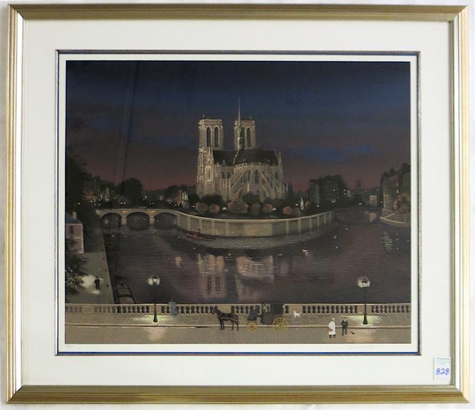 Appraisal: MICHEL DELACROIX SERIGRAPH France born Le Chevet de Notre Dame