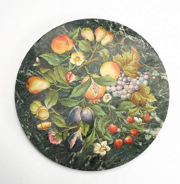 Appraisal: A scagliola circular marble table top diameter in