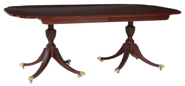 Appraisal: American Sheraton style mahogany extension table Kindel late th c