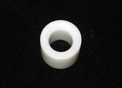 Appraisal: Chinese white jadeite archer's ring Rounded edge true white tone