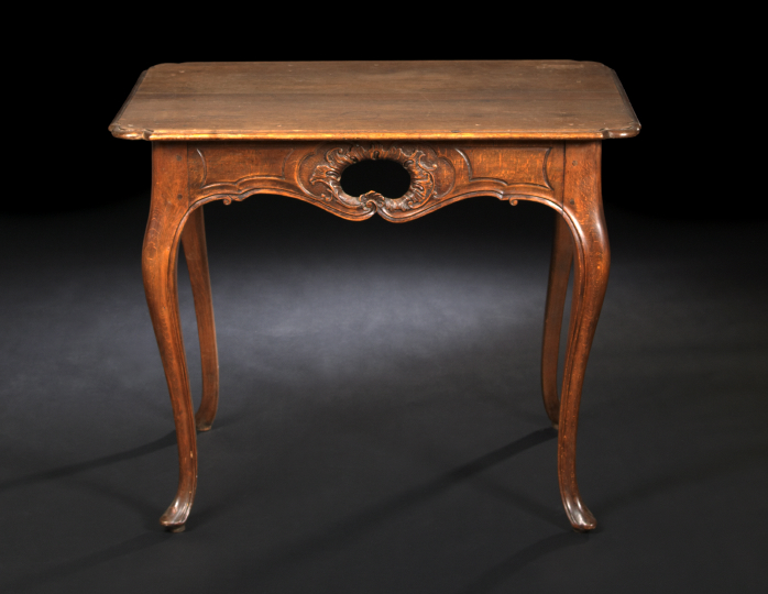 Appraisal: Provincial Louis XV-Style Oak Side Table late th century the