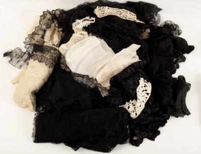 Appraisal: A quantity of th Century Spanish black lace and sundry