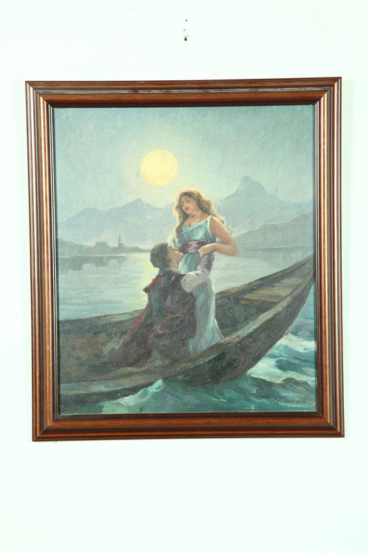 Appraisal: ROMANTIC SCENE BY CARL HOERMAN MICHIGAN CALIFORNIA - Oil on