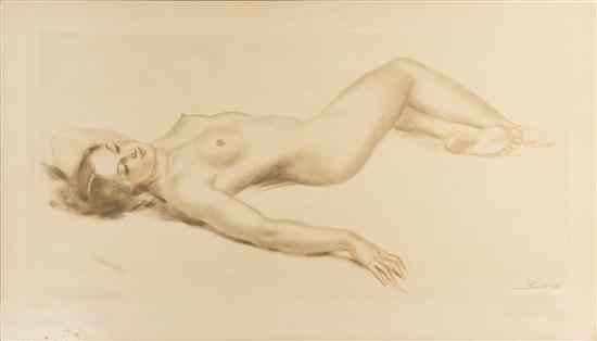 Appraisal: Pousard French th century Reclining Nude lithograph signed Pousard and