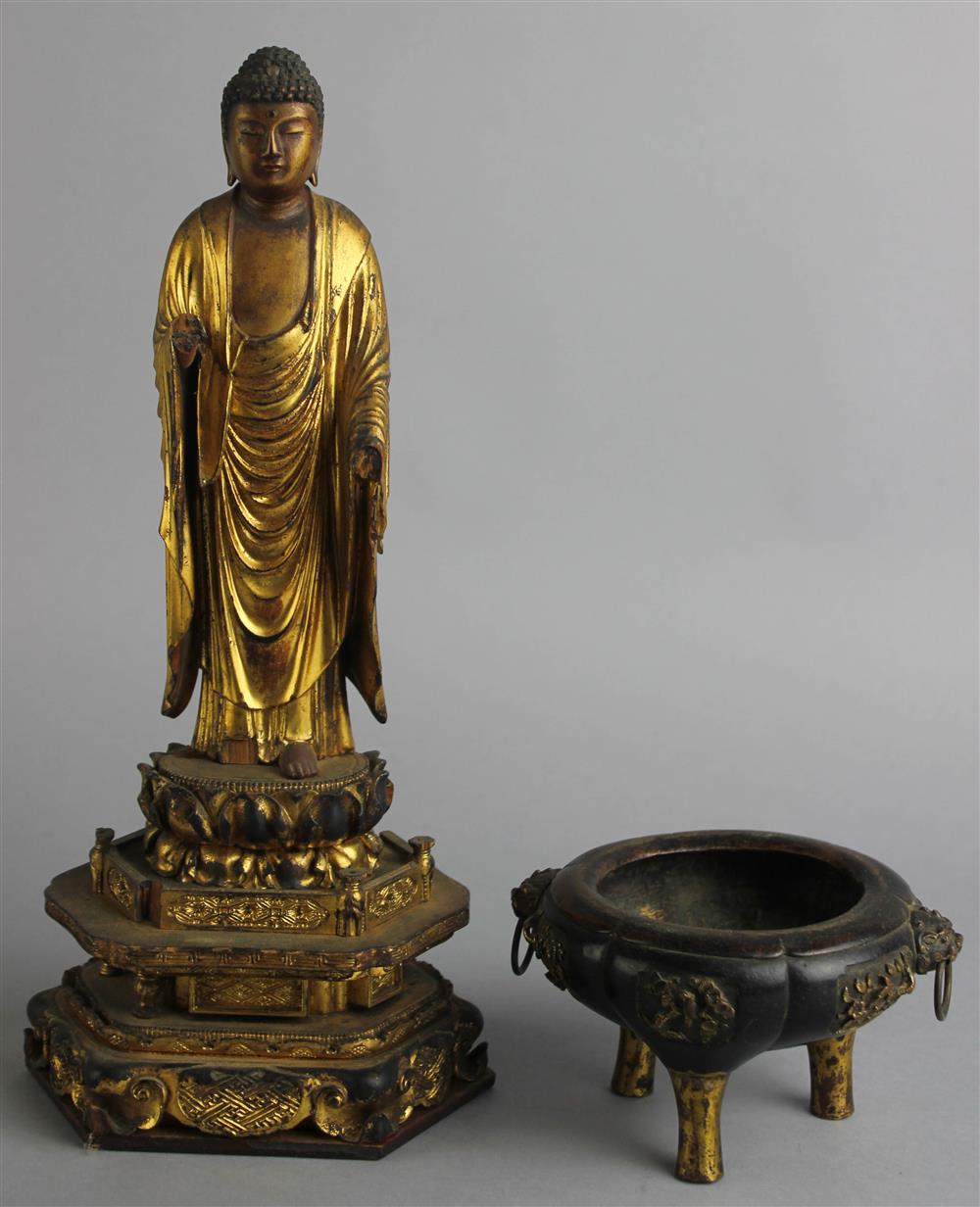 Appraisal: TWO JAPANESE ITEMS TH CENTURY the first a small parcel-gilt