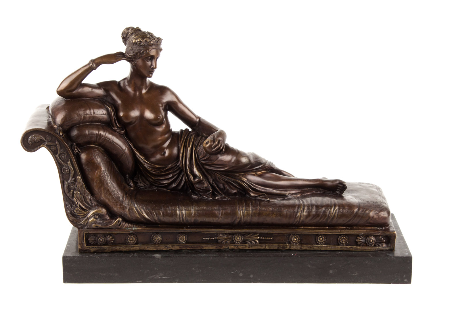 Appraisal: After Canova Pauline Borghese as Venus bronze brown patinated figure