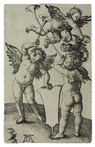 Appraisal: ALBRECHT D RER Three Genii Engraving circa x mm x