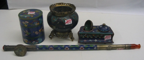 Appraisal: A FOUR PIECE GROUP OF CHINESE CLOISONNE including a small