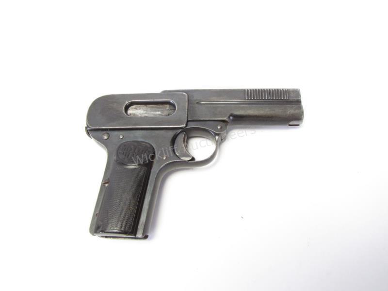 Appraisal: Dreyse Pistol-Round barrel Chambered in mm Checkered hard plastic grips