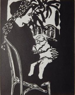 Appraisal: Phyllis Sloane woodcut Phyllis Sloane American - - ''Mother and