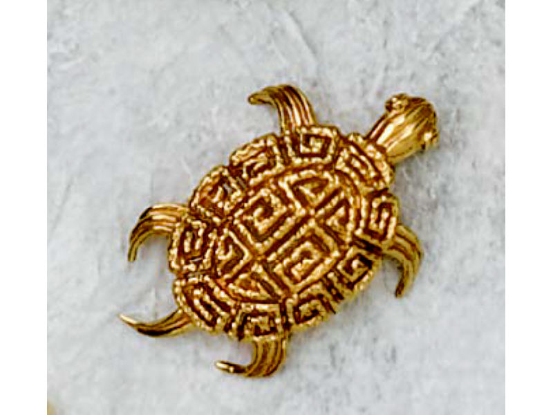 Appraisal: TURTLE BROOCH k yellow gold with open Grecian key design