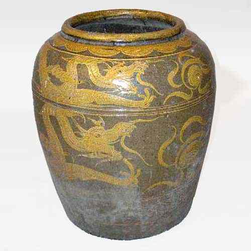 Appraisal: A Large Chinese Yixin Pottery Water Urn th century having