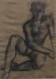 Appraisal: Jean Bellette - Untitled charcoal signed 'Jean Bellette' lower right