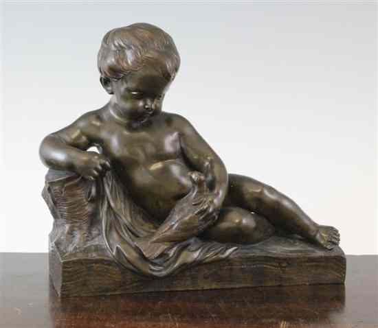 Appraisal: A mid th century French bronze figure of a seated