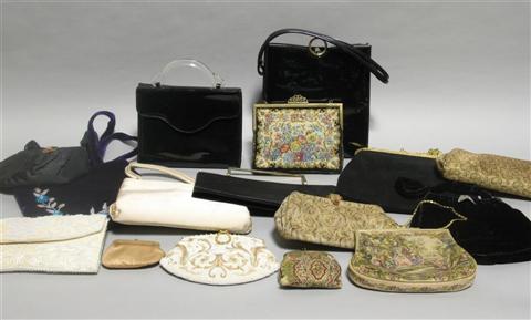 Appraisal: GROUP OF FOURTEEN VINTAGE EVENING BAGS Together with two small