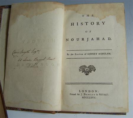 Appraisal: Sheridan Frances The history of Nourjahad London J Dodsley First