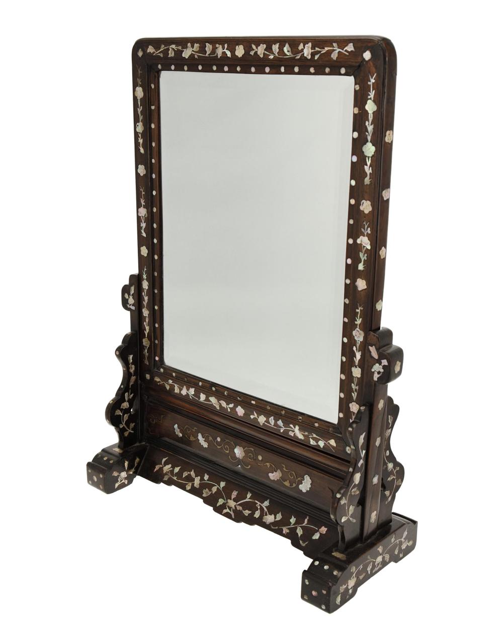 Appraisal: A Chinese mother-of-pearl inlaid table mirror th Century The mirror