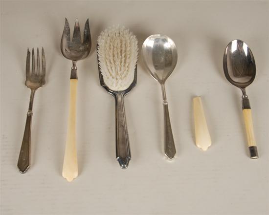 Appraisal: A Miscellaneous Lot of Items a sterling handle serving fork