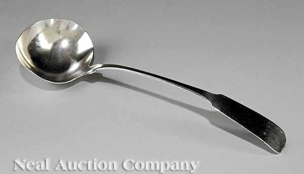 Appraisal: An American Coin Silver Fiddle Back Soup Ladle marked Benedict