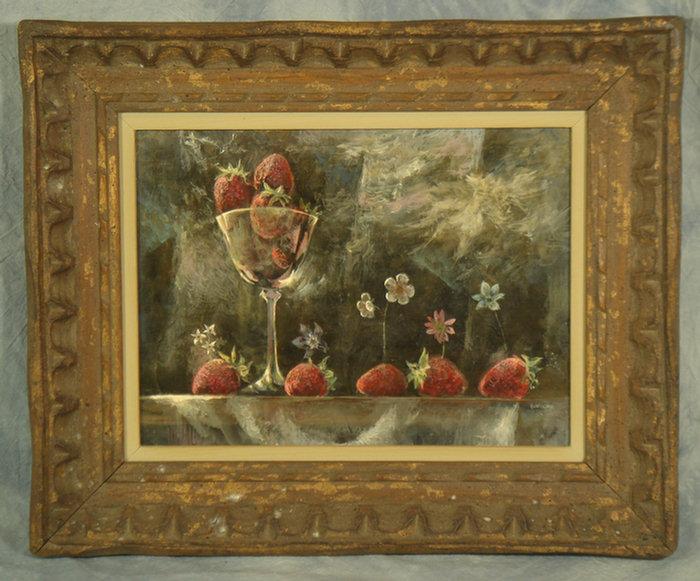 Appraisal: Don Lord American th c polymer tempera Night Strawberries x