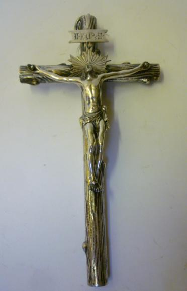 Appraisal: A DUTCH WHITE METAL CRUCIFIX maker Bertholdt Muller late th