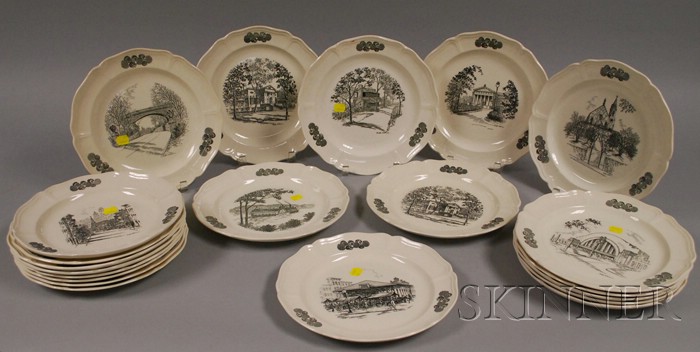 Appraisal: Twenty-one Wedgwood Cincinnati Views and Landmarks Ceramic Plates