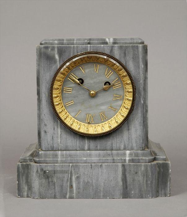 Appraisal: Victorian Grey Marble Mantel Clock x in