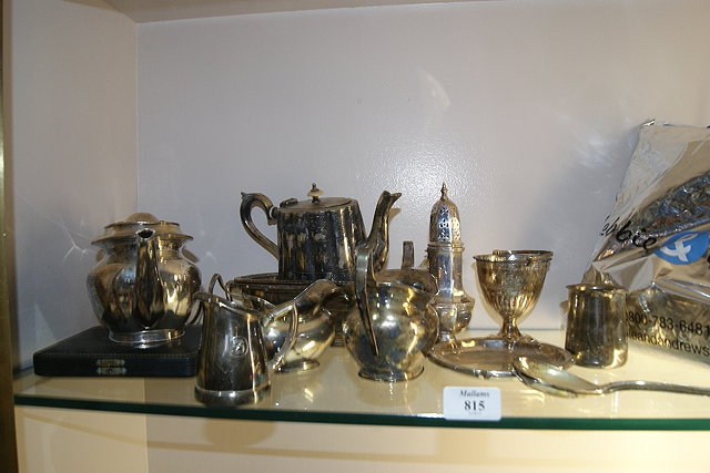 Appraisal: Large quantity of miscellaneous silver plated waresincluding a teaset a