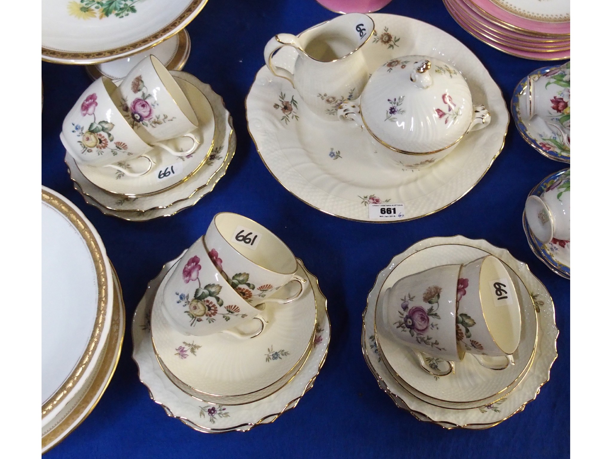 Appraisal: A Royal Copenhagen porcelain 'Frijsenborg' pattern teaset comprising six cups