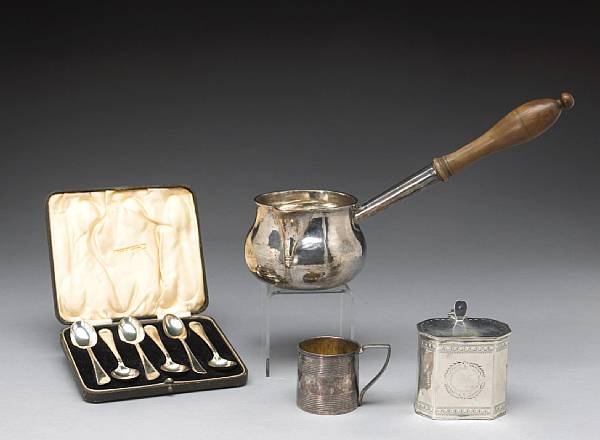 Appraisal: A mixed English and Irish Silver Group Comprising large brandy