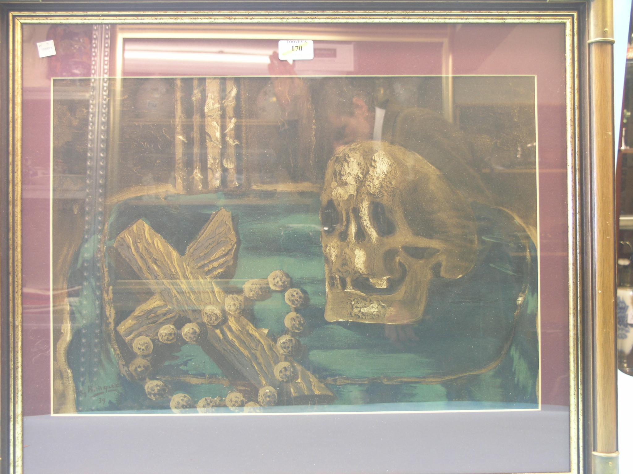 Appraisal: After G Braque - lithograph Vanitas framed x in