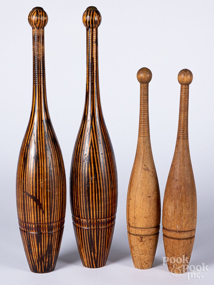 Appraisal: Two pairs of Indian clubs early th c Two pairs