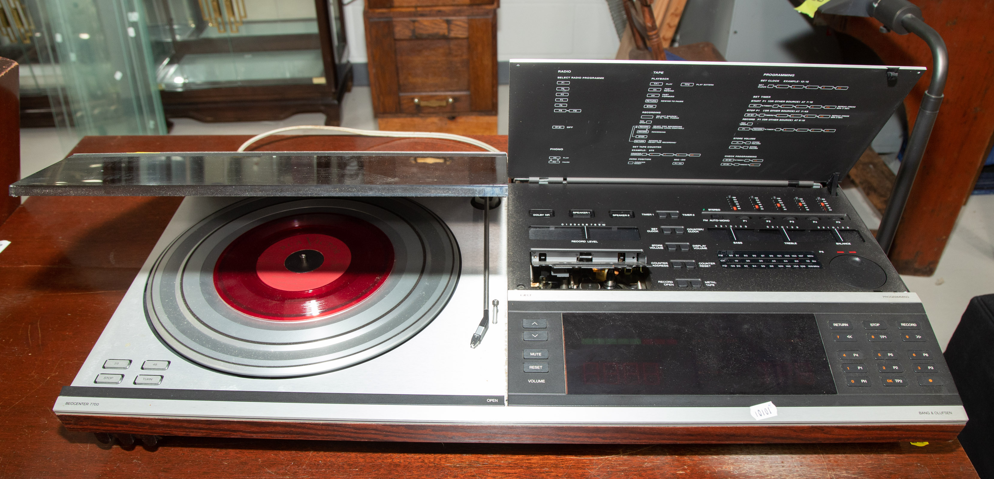 Appraisal: BANG OLUFSEN BEOCENTER TURNTABLE COMBO With cassette tape deck and