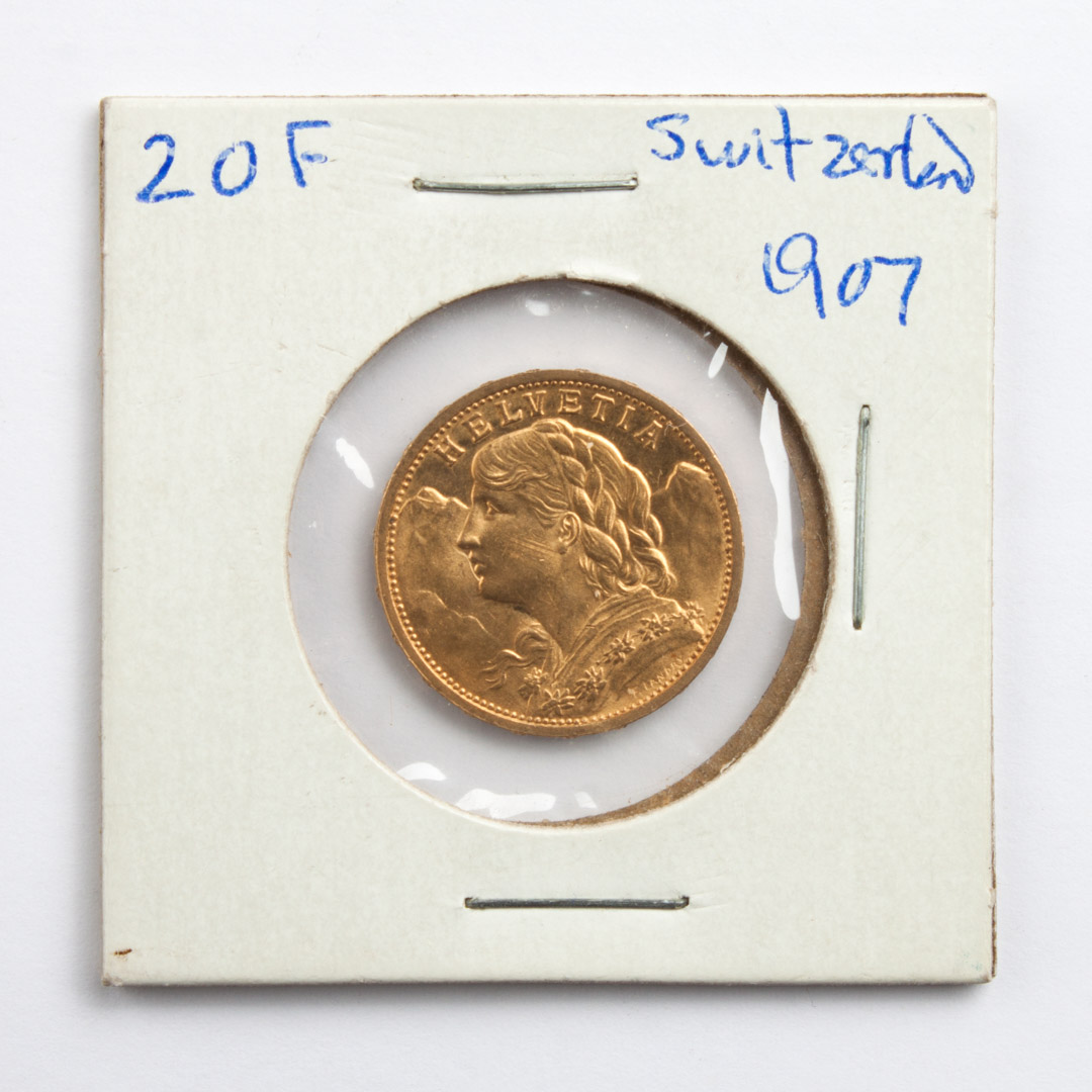 Appraisal: Switzerland gold francs -B MS