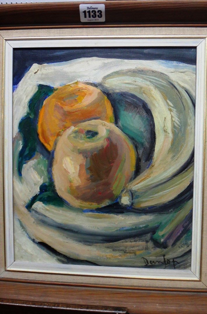 Appraisal: Ronald Ossory Dunlop - Still life oil on canvasboard signed