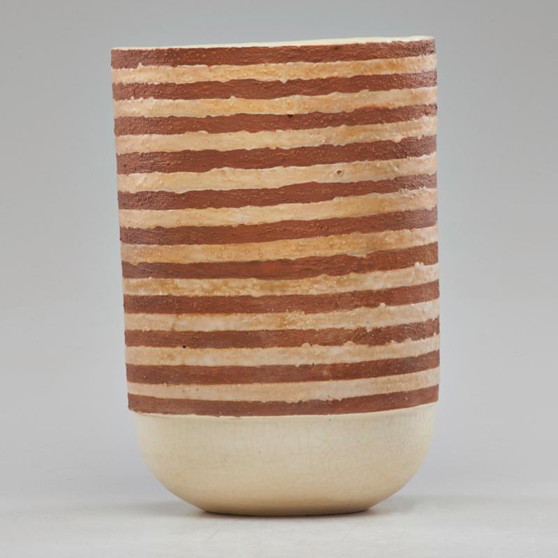 Appraisal: LAURA ANDRESON - Vase with horizontal stripes Los Angeles CA