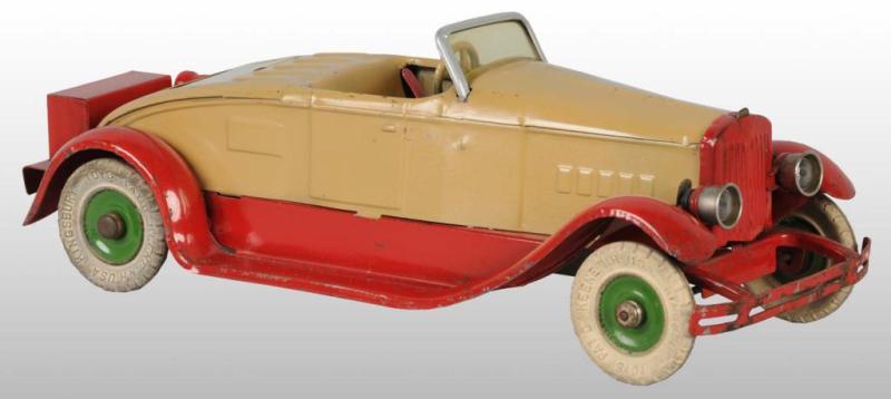 Appraisal: Pressed Steel Kingsbury Roadster Automobile Toy Description Marked Kingsbury Wind-up