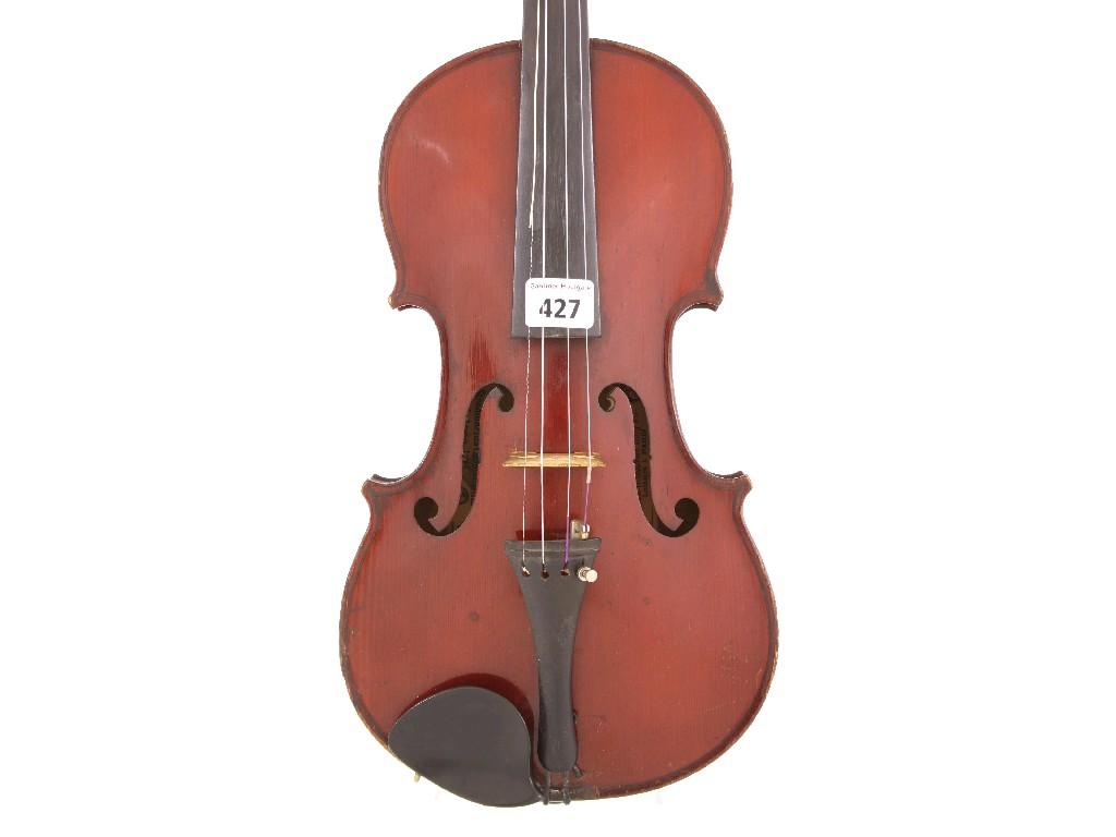 Appraisal: Early th century French JTL Stradivari copy violin cm