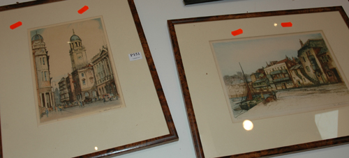 Appraisal: EDWARD SHARLAND ST IVES AND LONDON STREET SECENE PAIR OF