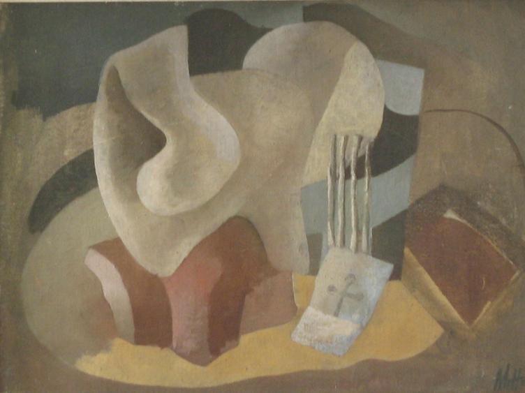 Appraisal: MITTI An abstract still life signed and the reverse monogrammed