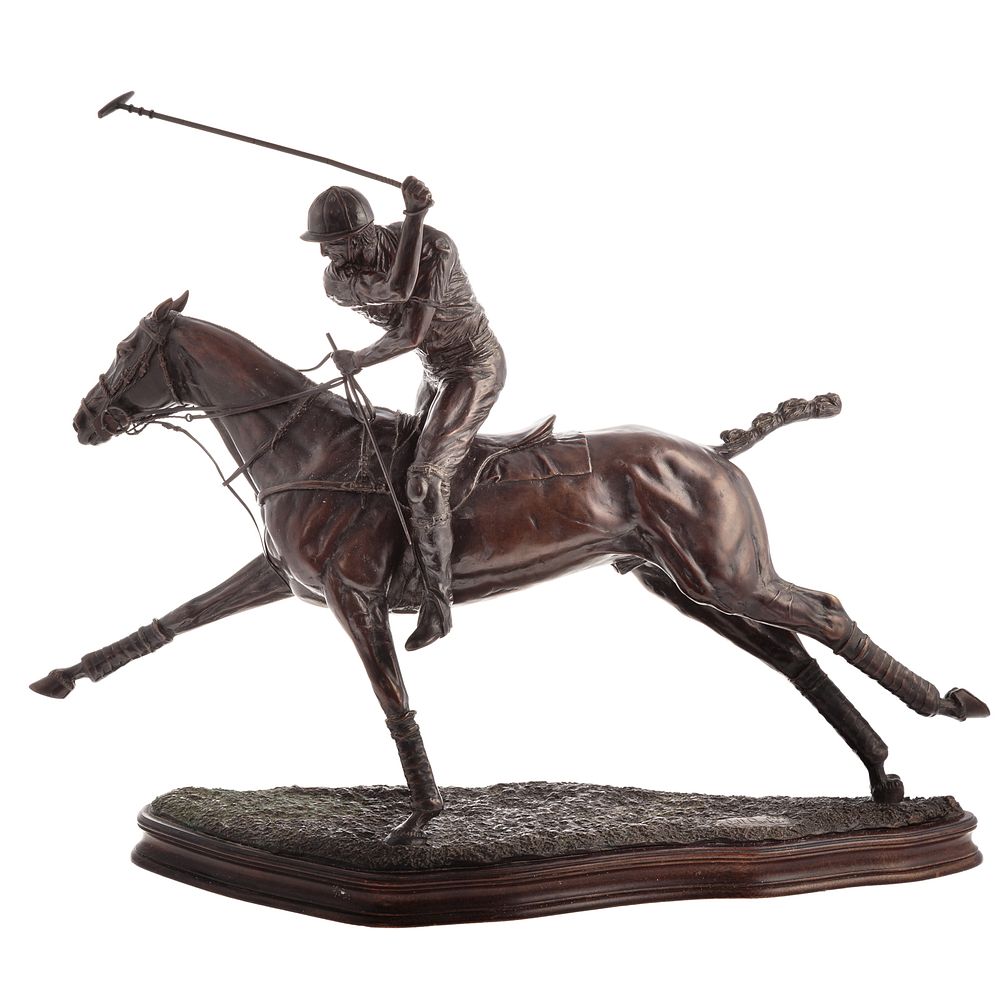 Appraisal: Gill Parker Polo Player Bronze American b Polo player in