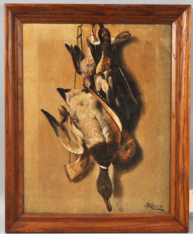 Appraisal: A Alegre O C Hanging Game still life with fowl