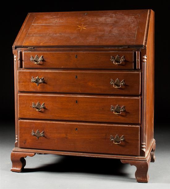 Appraisal: Chippendale carved walnut slant-front desk Pennsylvania late th century with