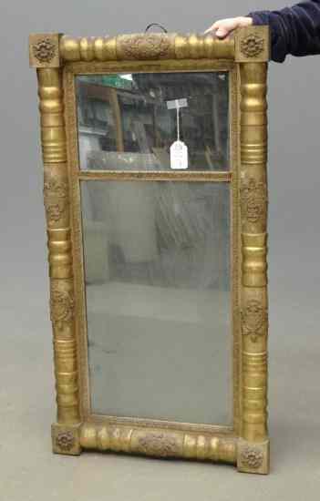 Appraisal: th c split panel Federal mirror '' x ''