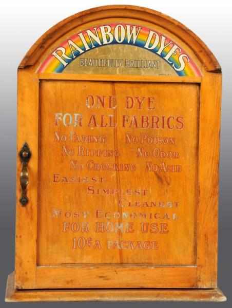 Appraisal: Miniature Rainbow Dyes Wooden Cabinet Description Has label on the