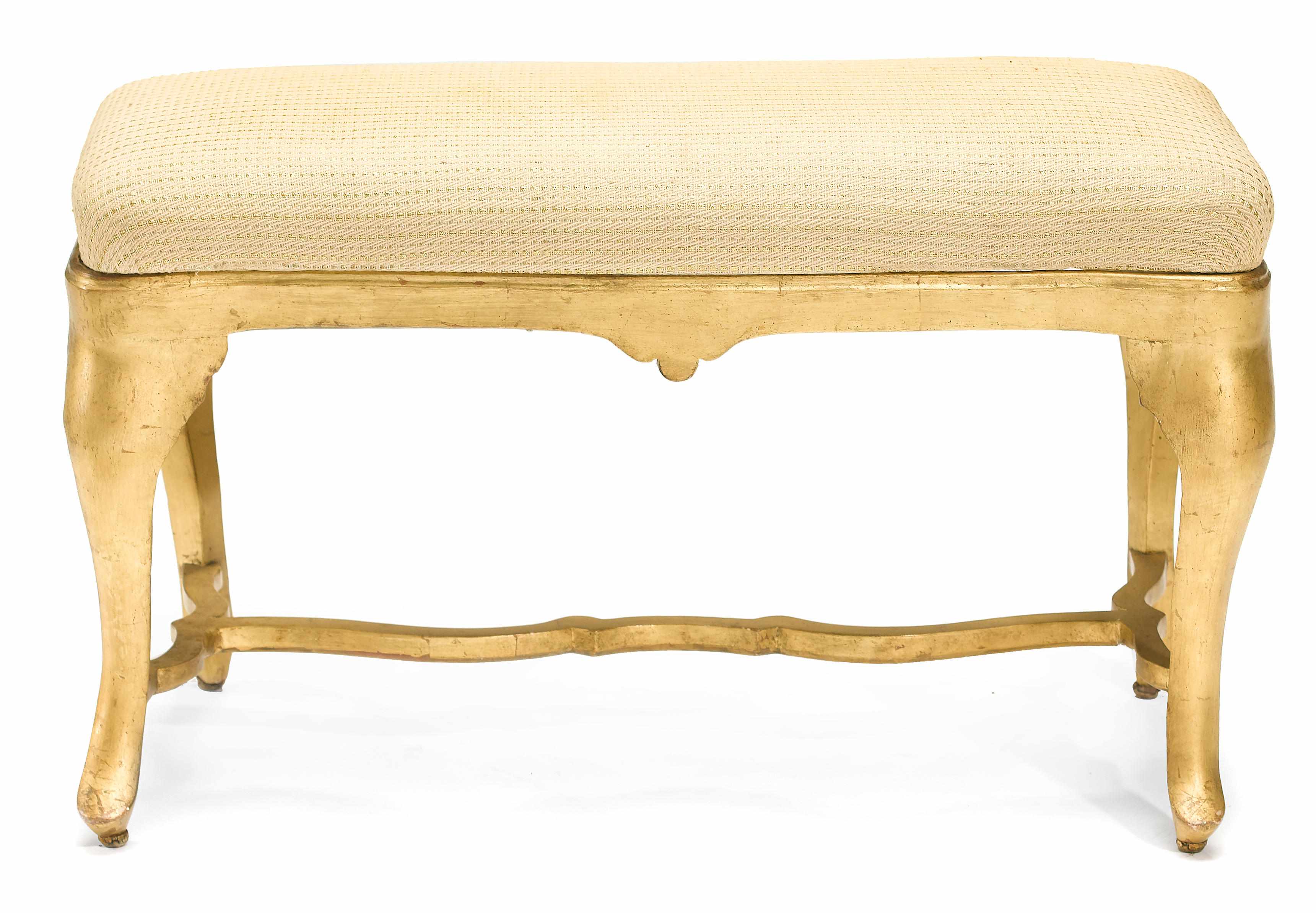 Appraisal: An Italian Rococo style giltwood bench th century height in