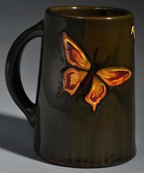 Appraisal: Weller Rhead Faience Mug Description Beautifully decorated by Rhead with