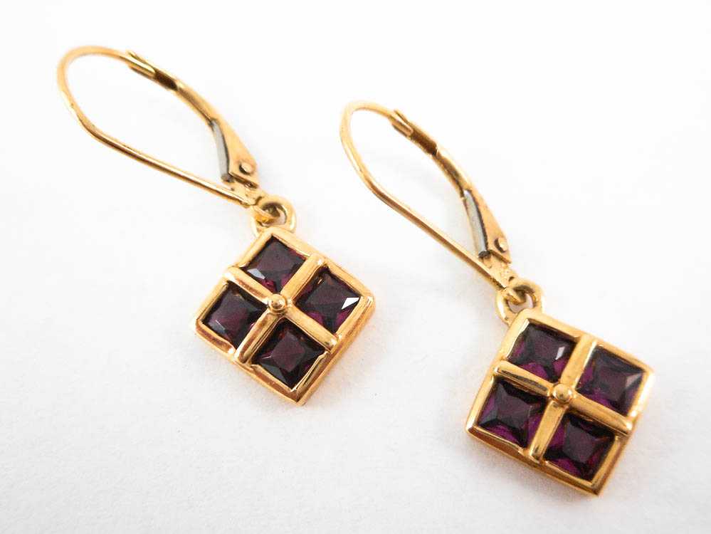 Appraisal: PAIR OF FOURTEEN KARAT GOLD DANGLE EARRINGS each set with