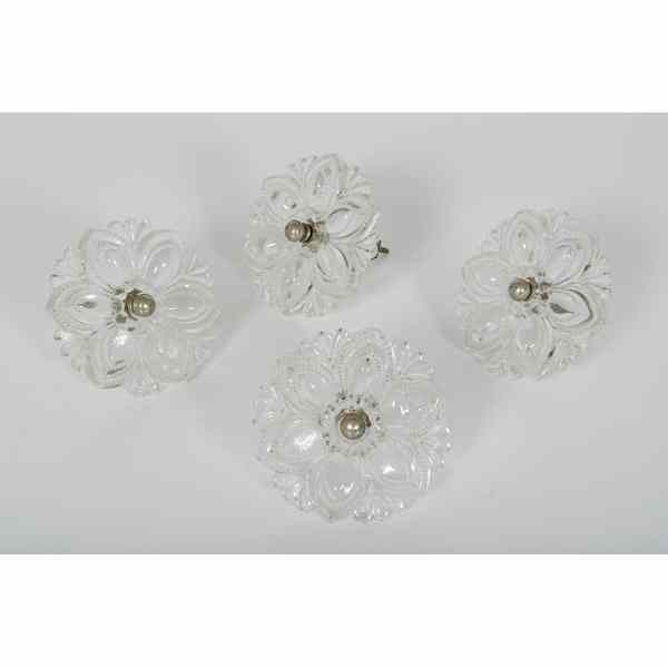 Appraisal: Victorian Glass Tie Backs Two pairs of Victorian pressed clear